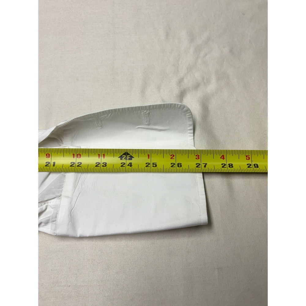 Vintage Saks Fifth Avenue White Pleated Tuxedo Shirt Men 15.5 Cotton French Cuff - Picture 9 of 9